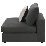 Serene Upholstered Armless Chair Charcoal - Tampa Furniture Outlet