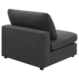 Serene Upholstered Armless Chair Charcoal - Tampa Furniture Outlet