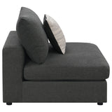 Serene Upholstered Armless Chair Charcoal - Tampa Furniture Outlet