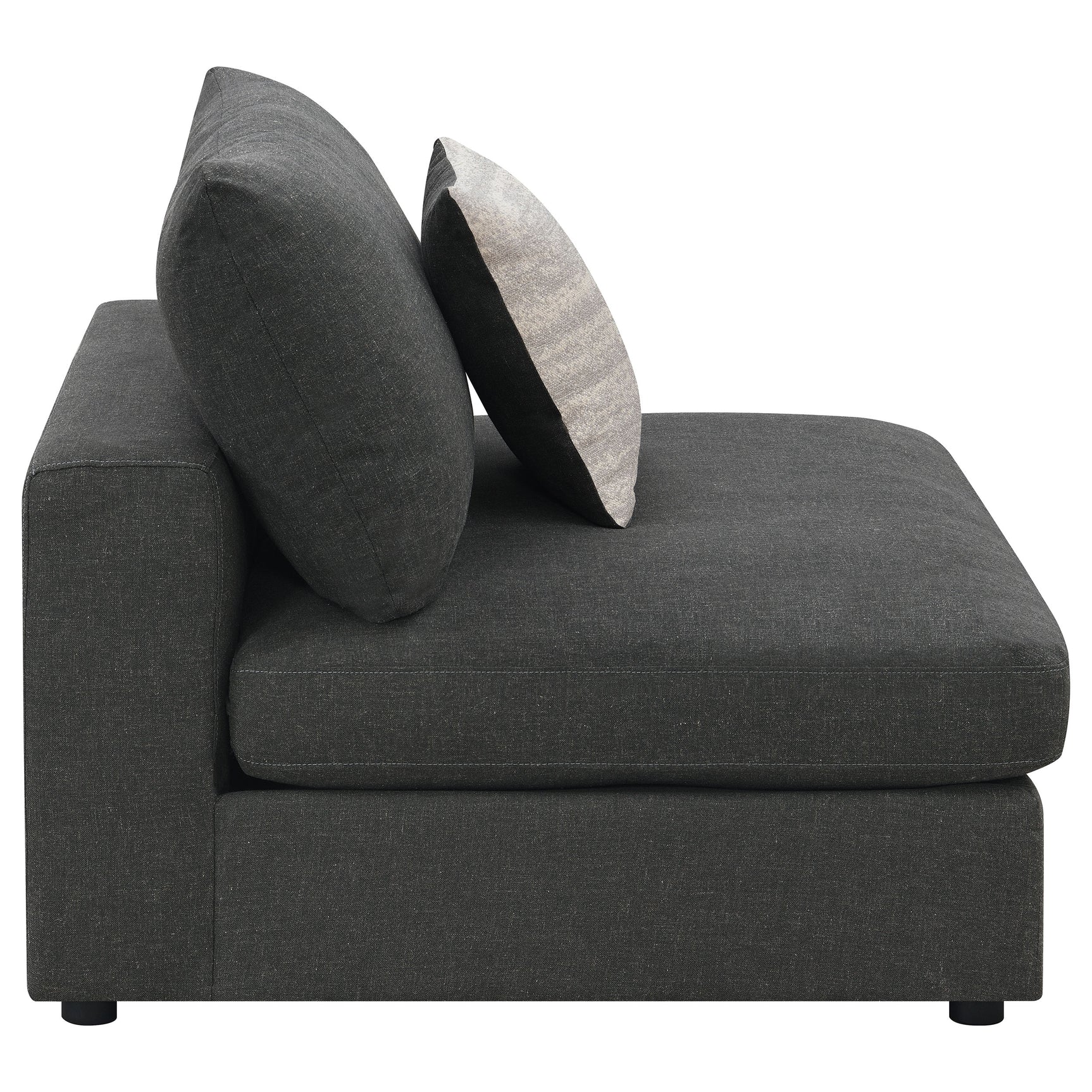 Serene Upholstered Armless Chair Charcoal - Tampa Furniture Outlet