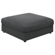 Tampa Furniture Outlet - Coaster - Serene Square Upholstered Ottoman Charcoal - 551326
