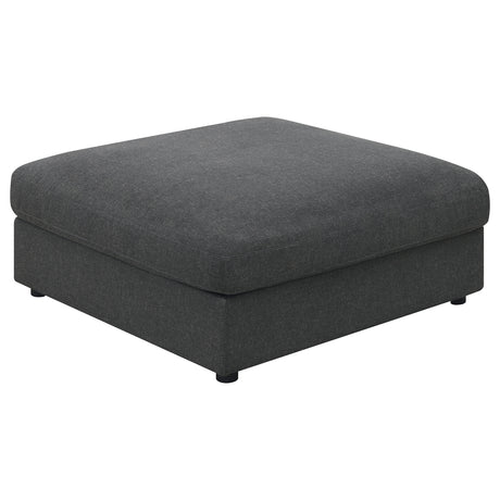 Tampa Furniture Outlet - Coaster - Serene Square Upholstered Ottoman Charcoal - 551326