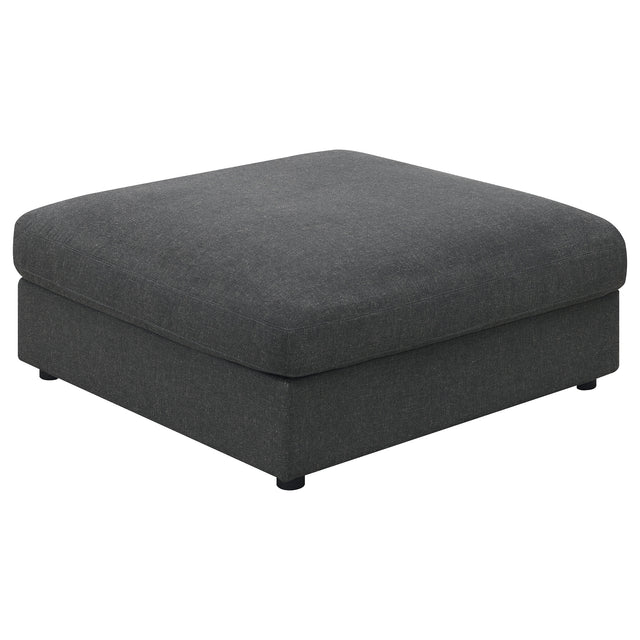 Tampa Furniture Outlet - Coaster - Serene Square Upholstered Ottoman Charcoal - 551326