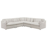Hobson 5-piece Upholstered Modular Sectional Sofa Ivory - Tampa Furniture Outlet