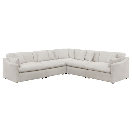 Hobson 5-piece Upholstered Modular Sectional Sofa Ivory - Tampa Furniture Outlet