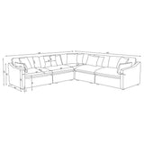 Hobson 5-piece Upholstered Modular Sectional Sofa Ivory - Tampa Furniture Outlet