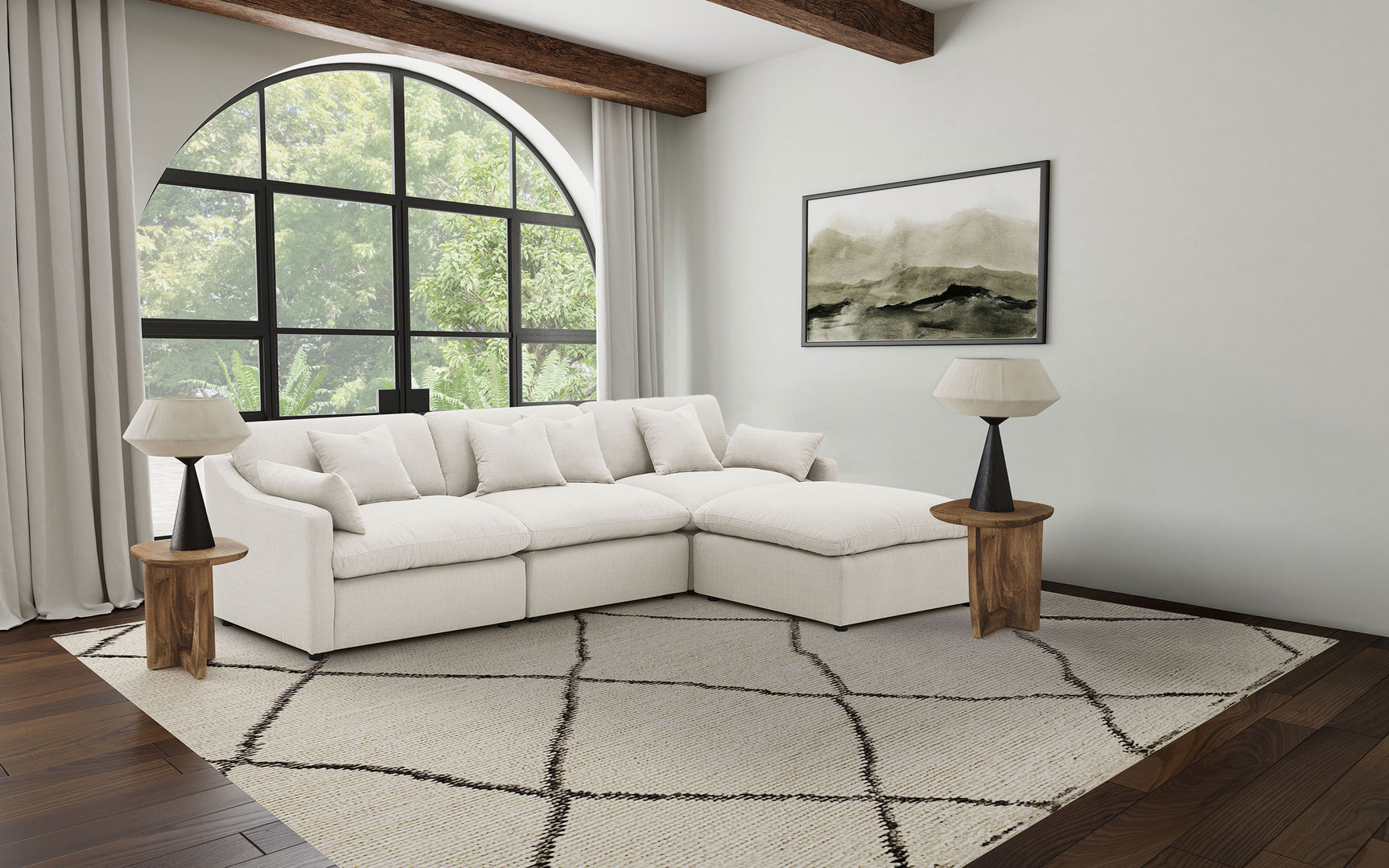 Tampa Furniture Outlet - Coaster - Hobson 4-piece Upholstered Modular Sectional Sofa Ivory - 551451-SETB