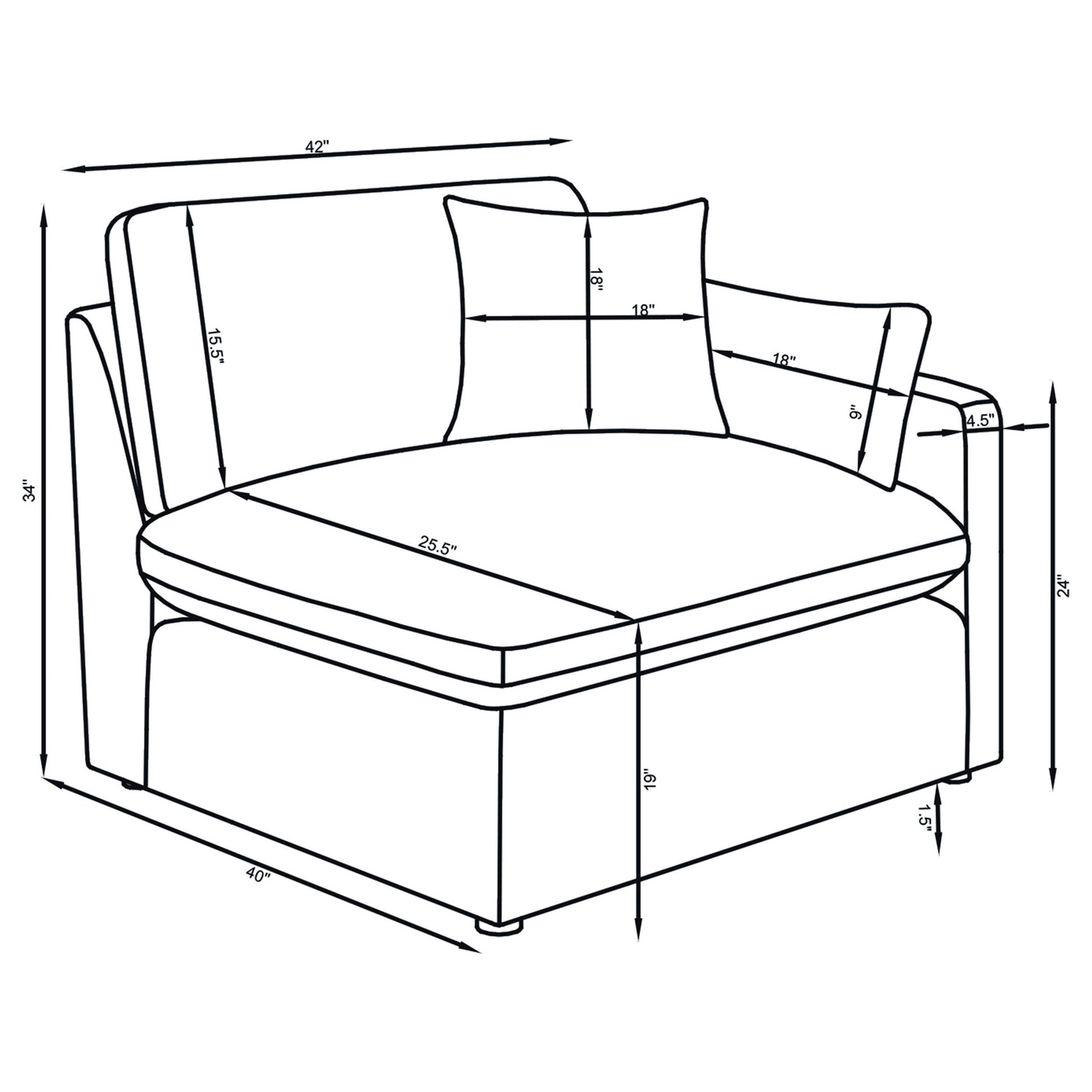 Hobson 4-piece Upholstered Modular Sectional Sofa Ivory