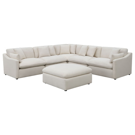 Hobson 6-piece Upholstered Modular Sectional Sofa Ivory - Tampa Furniture Outlet