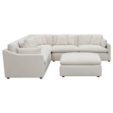 Hobson 6-piece Upholstered Modular Sectional Sofa Ivory - Tampa Furniture Outlet