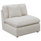 Hobson 6-piece Upholstered Modular Sectional Sofa Ivory - Tampa Furniture Outlet
