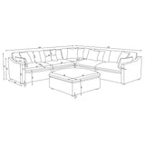 Hobson 6-piece Upholstered Modular Sectional Sofa Ivory - Tampa Furniture Outlet