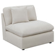 Tampa Furniture Outlet - Coaster - Hobson Upholstered Armless Chair Ivory - 551451