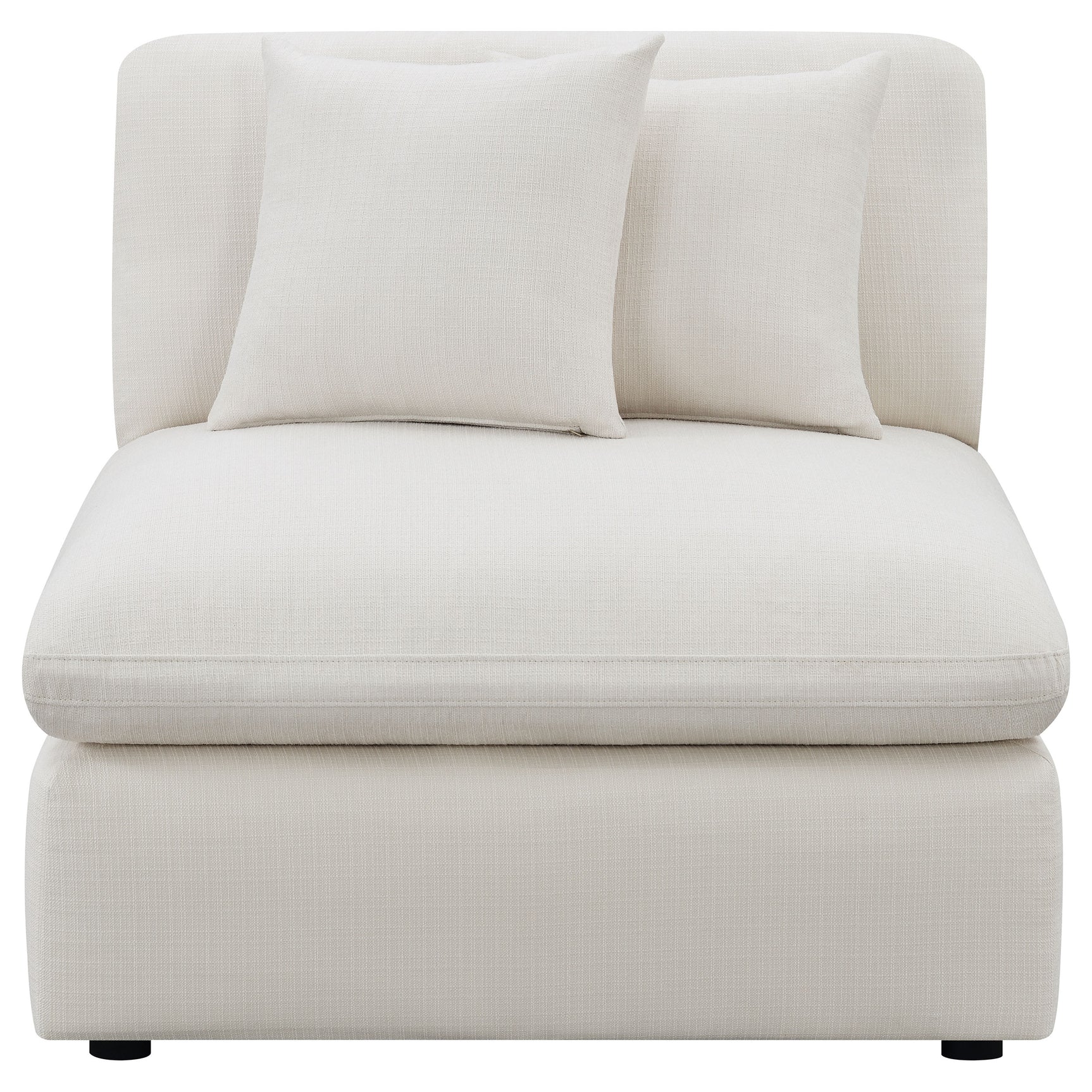 Hobson Upholstered Armless Chair Ivory - Tampa Furniture Outlet