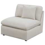 Hobson Upholstered Armless Chair Ivory - Tampa Furniture Outlet