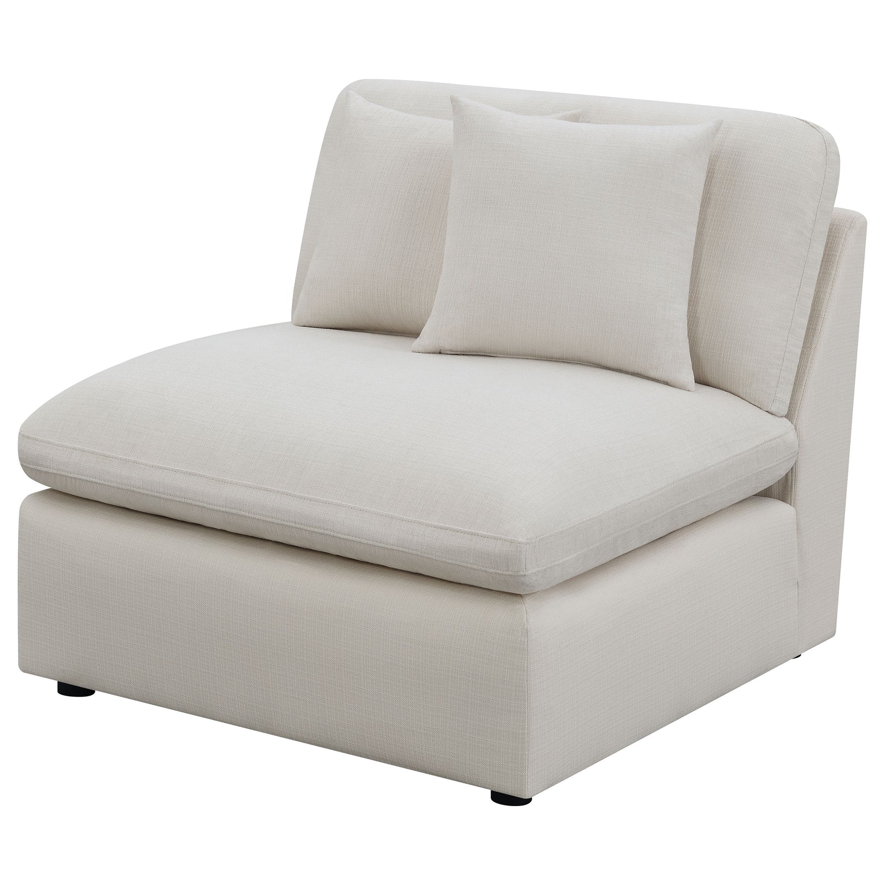 Hobson Upholstered Armless Chair Ivory - Tampa Furniture Outlet