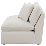 Hobson Upholstered Armless Chair Ivory - Tampa Furniture Outlet