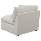Hobson Upholstered Armless Chair Ivory - Tampa Furniture Outlet