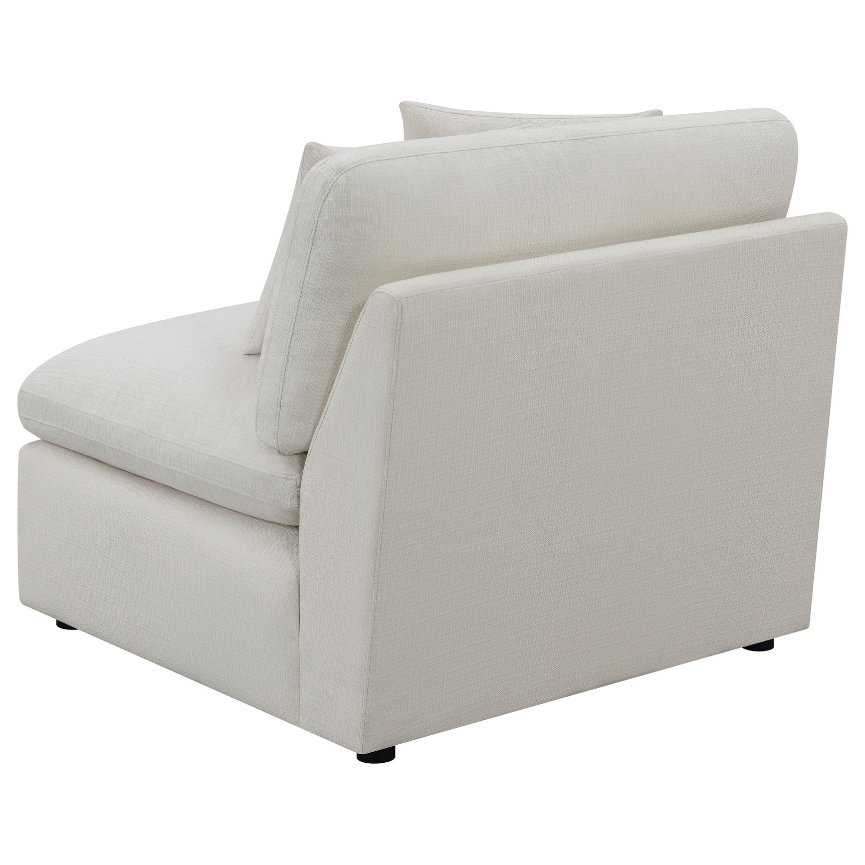 Hobson Upholstered Armless Chair Ivory - Tampa Furniture Outlet