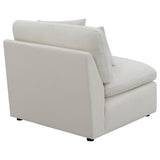 Hobson Upholstered Armless Chair Ivory - Tampa Furniture Outlet