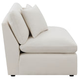 Hobson Upholstered Armless Chair Ivory - Tampa Furniture Outlet