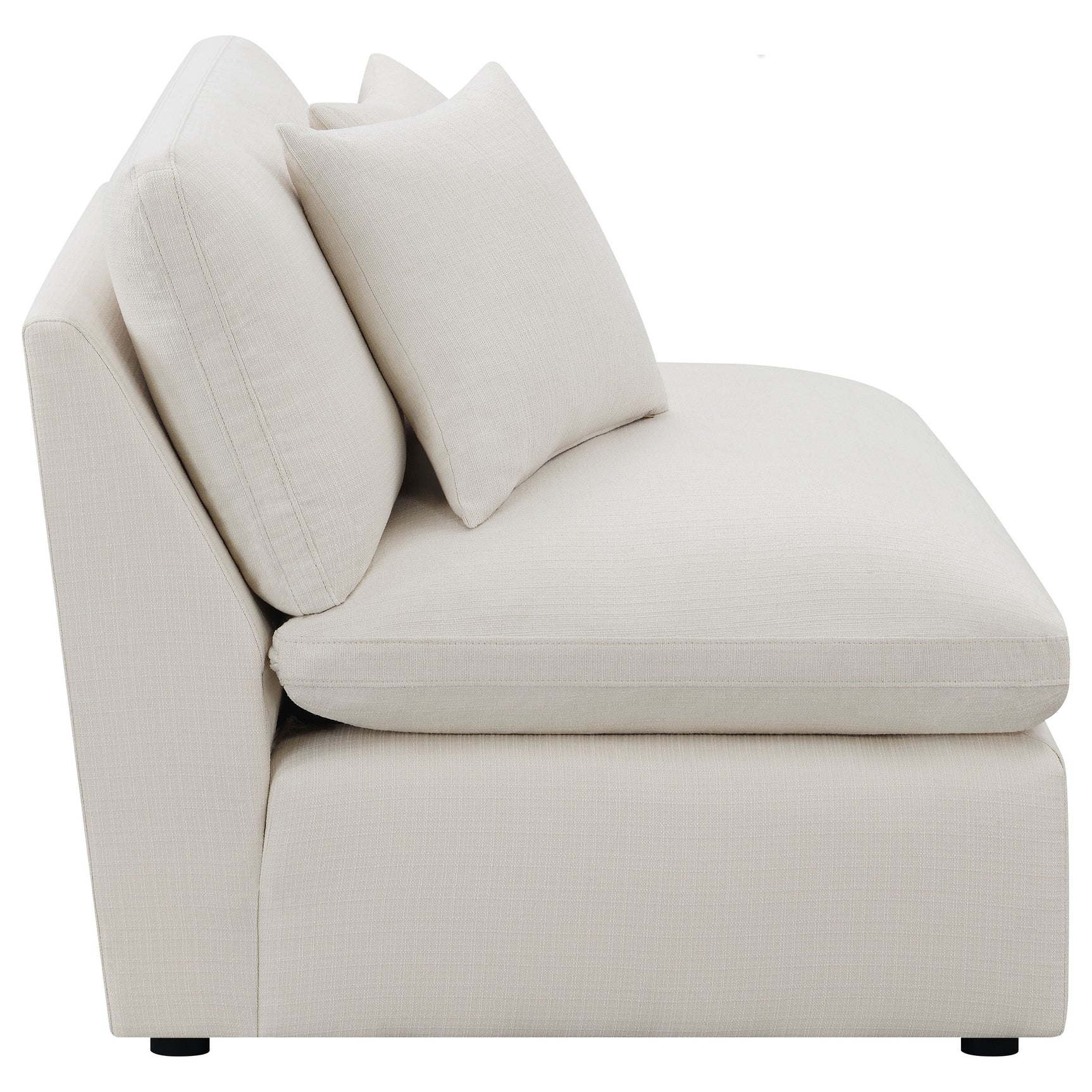 Hobson Upholstered Armless Chair Ivory - Tampa Furniture Outlet