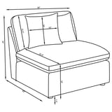 Hobson Upholstered Armless Chair Ivory - Tampa Furniture Outlet