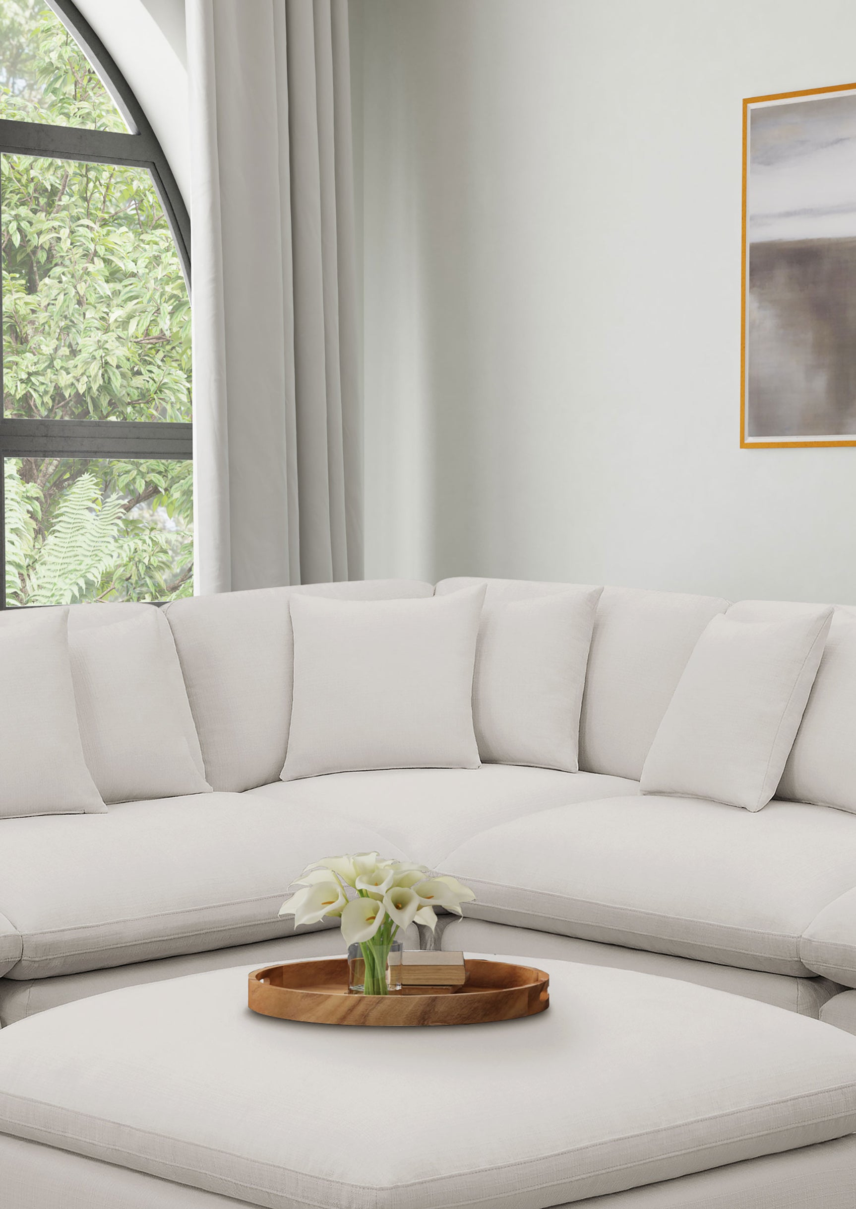 Hobson Upholstered Corner Ivory - Tampa Furniture Outlet