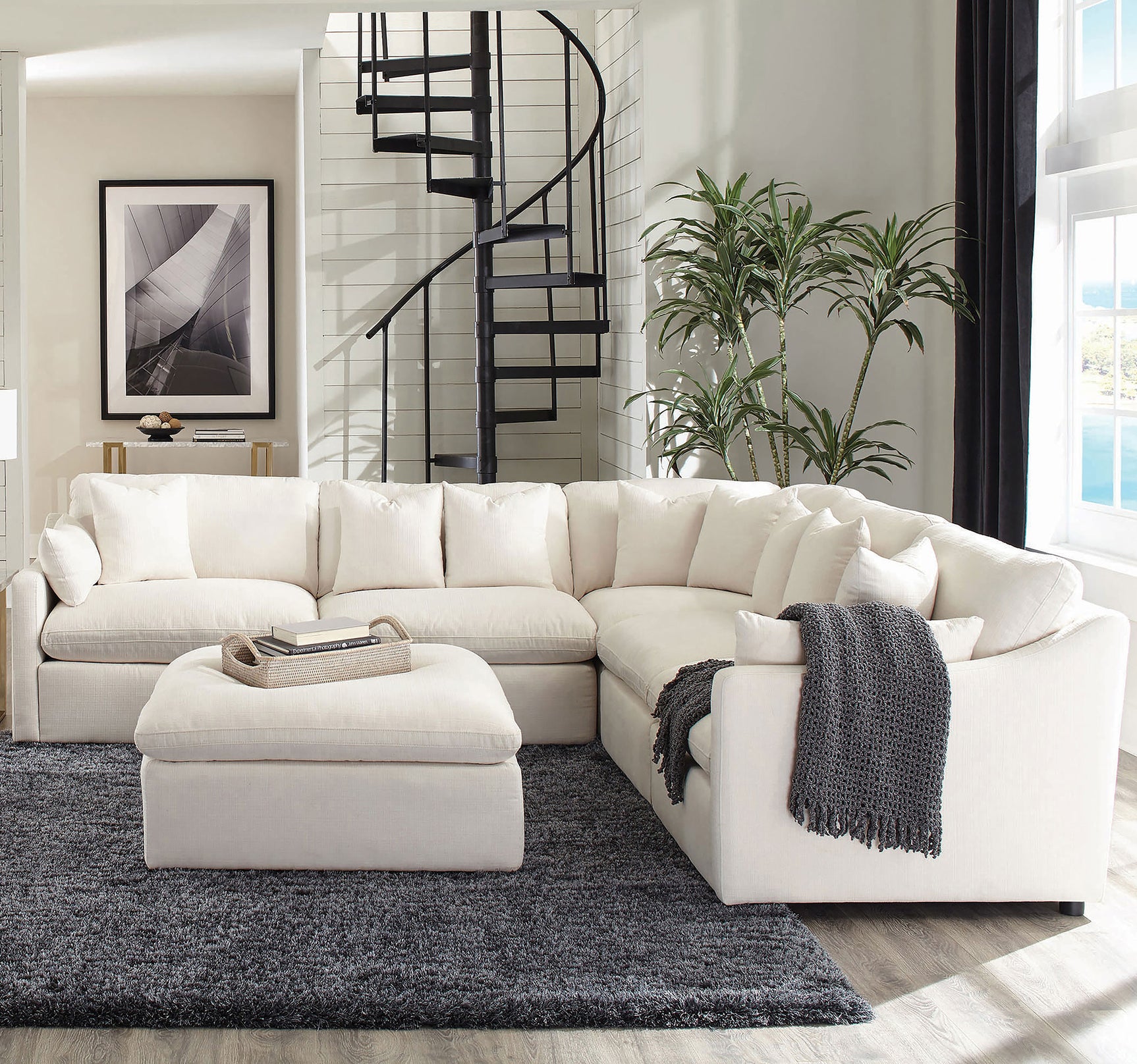 Hobson Upholstered Corner Ivory - Tampa Furniture Outlet