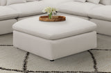 Hobson Square Upholstered Ottoman Ivory - Tampa Furniture Outlet