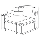 Hobson Upholstered LAF Chair Ivory - Tampa Furniture Outlet