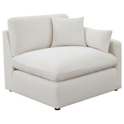 Tampa Furniture Outlet - Coaster - Hobson Upholstered RAF Chair Ivory - 551454RAF