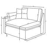 Hobson 5-piece Upholstered Modular Sectional Sofa Charcoal - Tampa Furniture Outlet