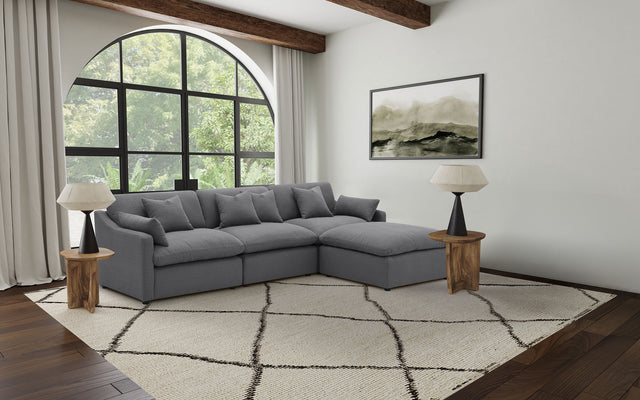 Tampa Furniture Outlet - Coaster - Hobson 4-piece Upholstered Modular Sectional Sofa Charcoal - 551455-SETB