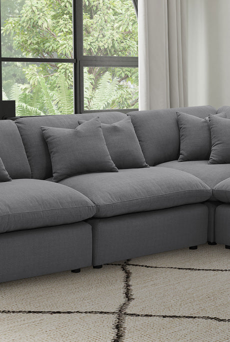 Hobson Upholstered Armless Chair Charcoal - Tampa Furniture Outlet