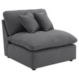 Tampa Furniture Outlet - Coaster - Hobson Upholstered Armless Chair Charcoal - 551455