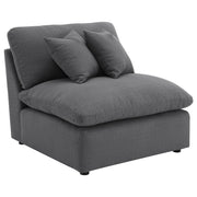 Tampa Furniture Outlet - Coaster - Hobson Upholstered Armless Chair Charcoal - 551455