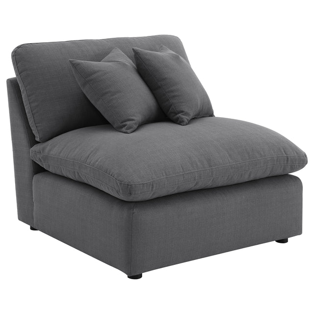 Tampa Furniture Outlet - Coaster - Hobson Upholstered Armless Chair Charcoal - 551455