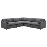 Hobson Upholstered Armless Chair Charcoal