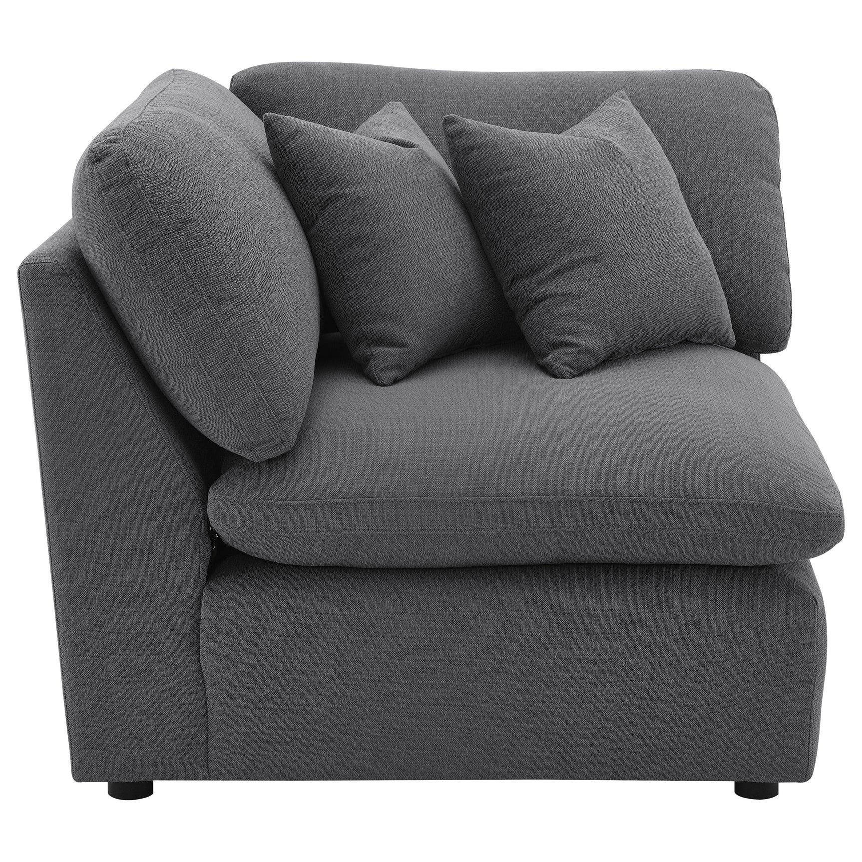 Hobson Upholstered Corner Charcoal - Tampa Furniture Outlet