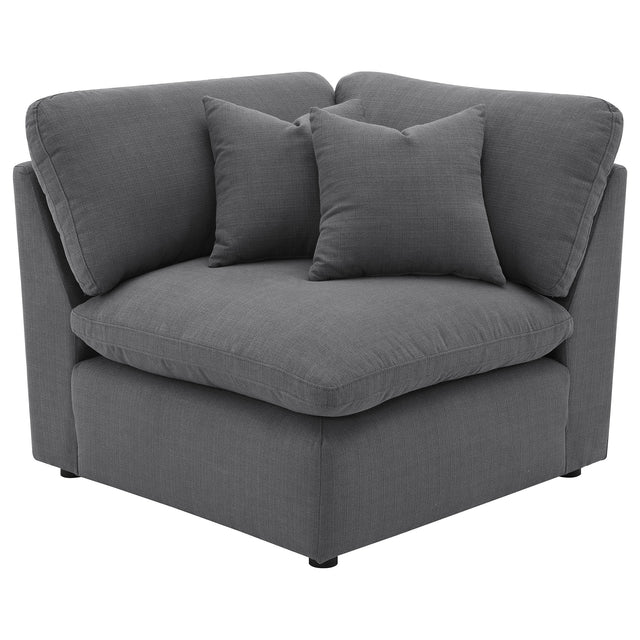 Tampa Furniture Outlet - Coaster - Hobson Upholstered Corner Charcoal - 551456