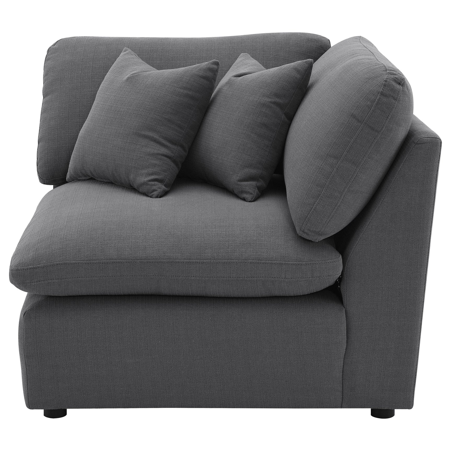 Hobson Upholstered Corner Charcoal - Tampa Furniture Outlet