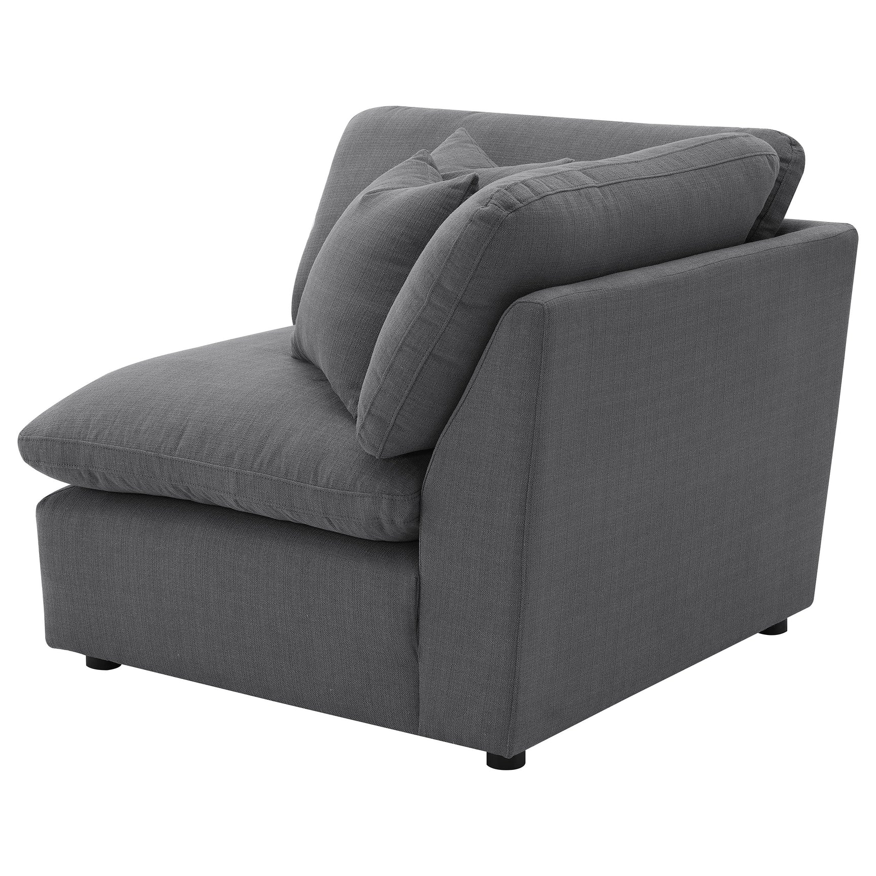 Hobson Upholstered Corner Charcoal - Tampa Furniture Outlet