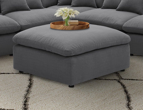 Hobson Square Upholstered Ottoman Charcoal - Tampa Furniture Outlet