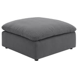 Tampa Furniture Outlet - Coaster - Hobson Square Upholstered Ottoman Charcoal - 551457