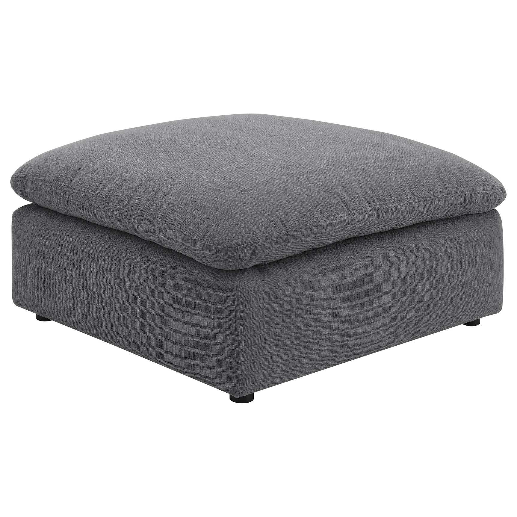 Tampa Furniture Outlet - Coaster - Hobson Square Upholstered Ottoman Charcoal - 551457