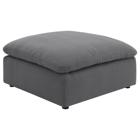 Tampa Furniture Outlet - Coaster - Hobson Square Upholstered Ottoman Charcoal - 551457