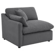 Tampa Furniture Outlet - Coaster - Hobson Upholstered LAF Chair Charcoal - 551458LAF