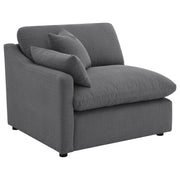 Tampa Furniture Outlet - Coaster - Hobson Upholstered LAF Chair Charcoal - 551458LAF