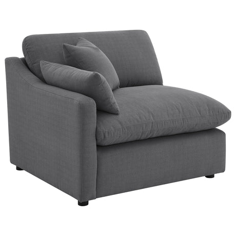 Tampa Furniture Outlet - Coaster - Hobson Upholstered LAF Chair Charcoal - 551458LAF